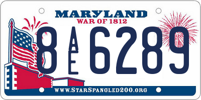 MD license plate 8AE6289