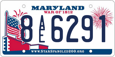 MD license plate 8AE6291