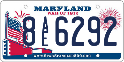 MD license plate 8AE6292