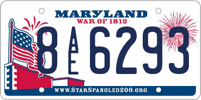 MD license plate 8AE6293