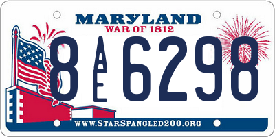MD license plate 8AE6298