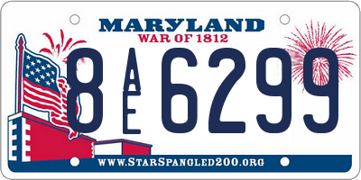 MD license plate 8AE6299