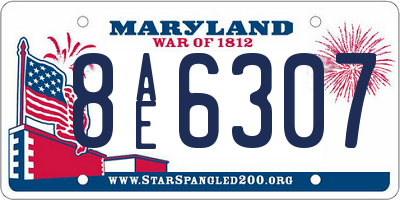 MD license plate 8AE6307