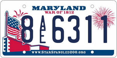 MD license plate 8AE6311