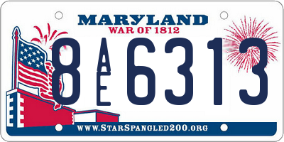 MD license plate 8AE6313
