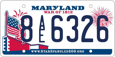 MD license plate 8AE6326