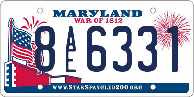 MD license plate 8AE6331