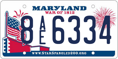 MD license plate 8AE6334