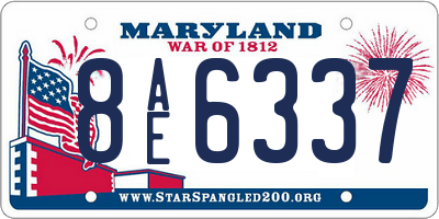 MD license plate 8AE6337