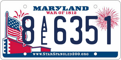 MD license plate 8AE6351