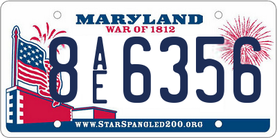 MD license plate 8AE6356