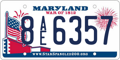 MD license plate 8AE6357