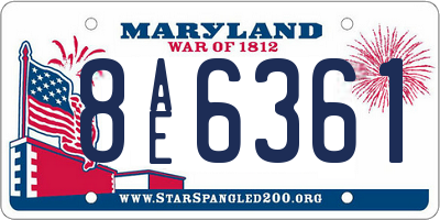 MD license plate 8AE6361