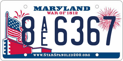 MD license plate 8AE6367