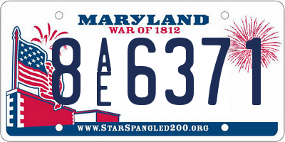 MD license plate 8AE6371