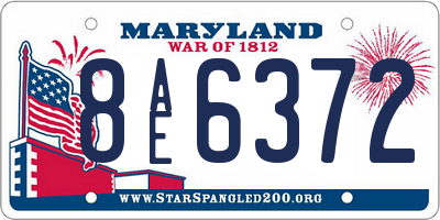 MD license plate 8AE6372