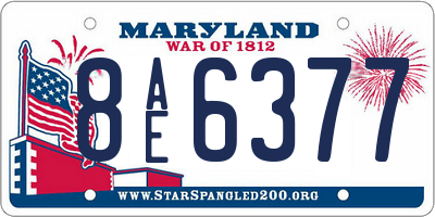 MD license plate 8AE6377