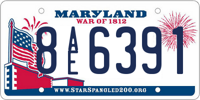 MD license plate 8AE6391