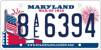 MD license plate 8AE6394