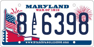 MD license plate 8AE6398