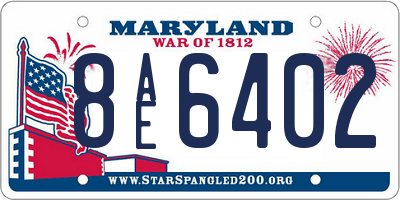 MD license plate 8AE6402