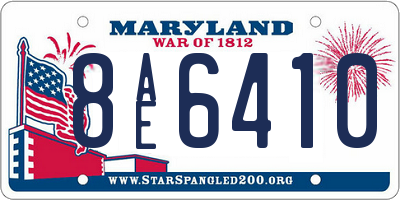MD license plate 8AE6410