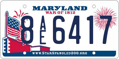 MD license plate 8AE6417