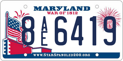 MD license plate 8AE6419