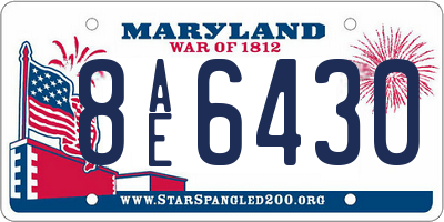 MD license plate 8AE6430
