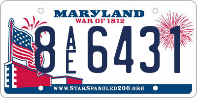 MD license plate 8AE6431