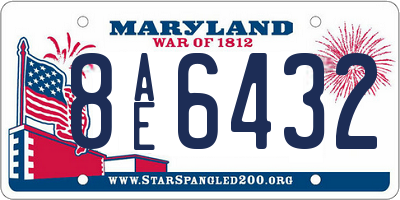 MD license plate 8AE6432