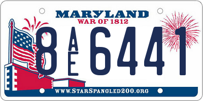 MD license plate 8AE6441