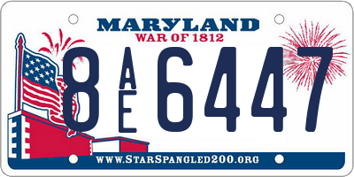 MD license plate 8AE6447