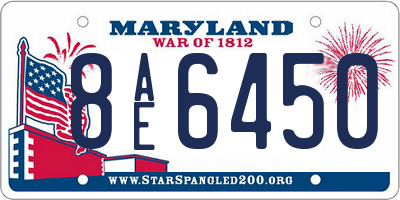 MD license plate 8AE6450