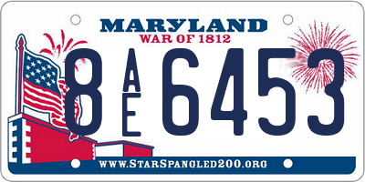 MD license plate 8AE6453