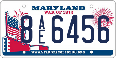 MD license plate 8AE6456