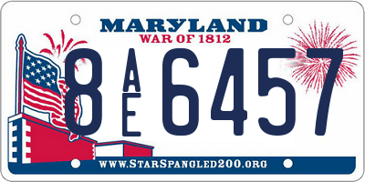MD license plate 8AE6457