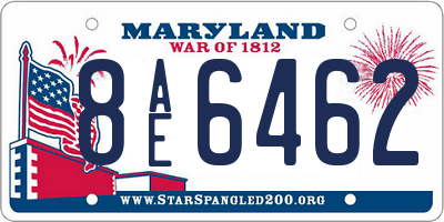 MD license plate 8AE6462