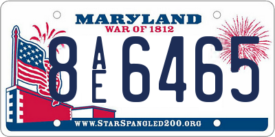 MD license plate 8AE6465
