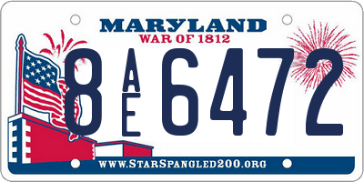 MD license plate 8AE6472