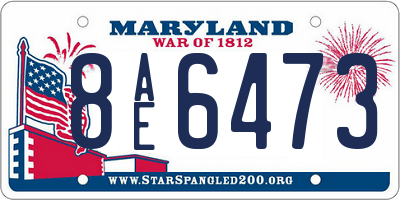 MD license plate 8AE6473