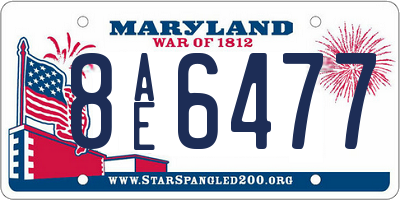 MD license plate 8AE6477