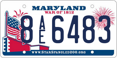 MD license plate 8AE6483