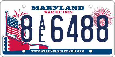 MD license plate 8AE6488
