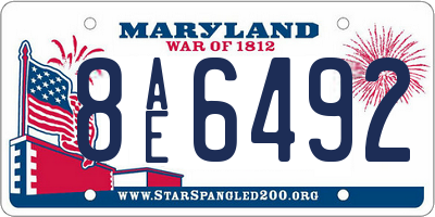 MD license plate 8AE6492