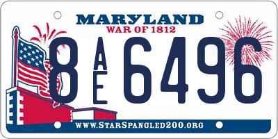 MD license plate 8AE6496