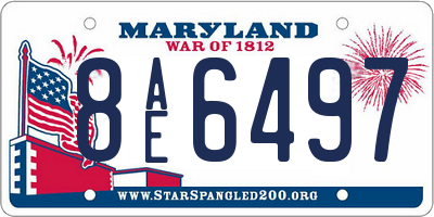 MD license plate 8AE6497