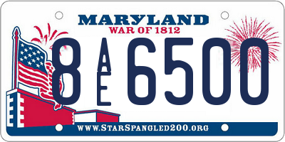 MD license plate 8AE6500