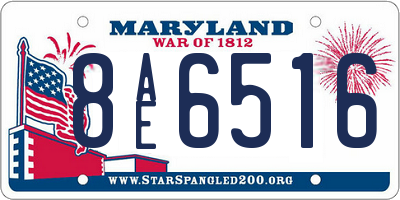 MD license plate 8AE6516