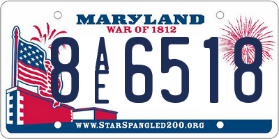 MD license plate 8AE6518